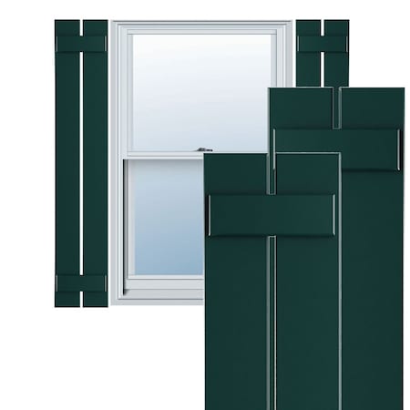 True Fit PVC Two Board Spaced Board-n-Batten Shutters, Thermal Green, 11 1/4W X 31H